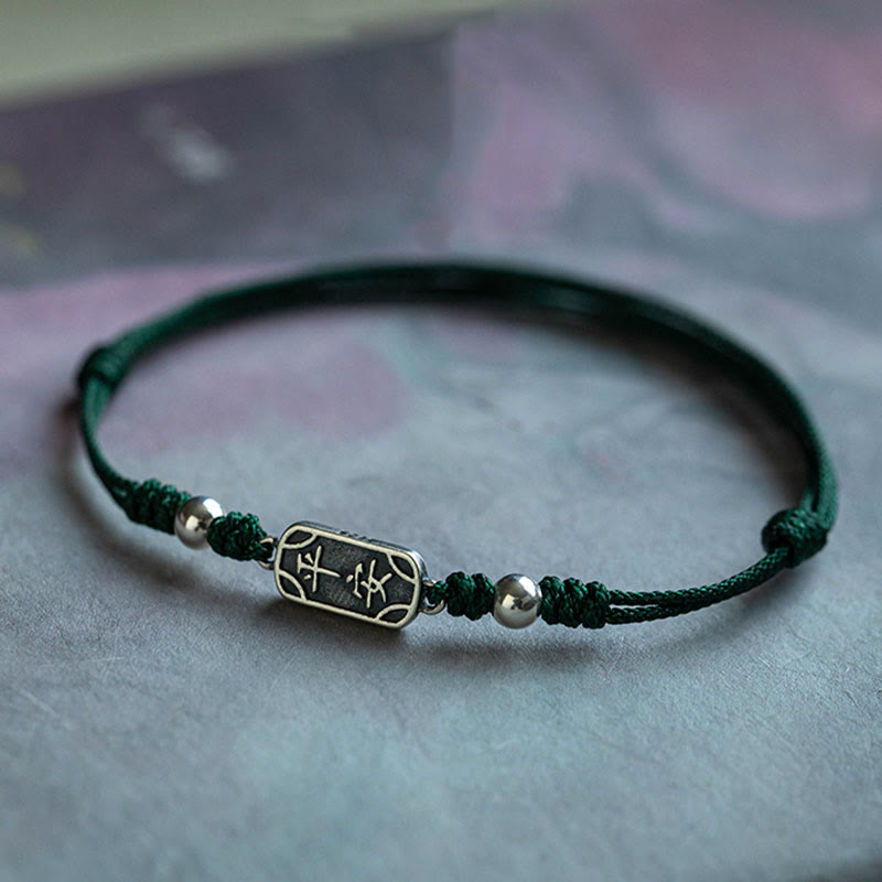 Bracelet tressé Foviel fait main en argent sterling 925, symbole de paix, de joie et de protection