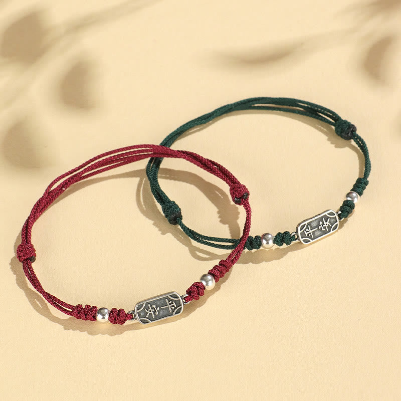 Bracelet tressé Foviel fait main en argent sterling 925, symbole de paix, de joie et de protection