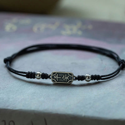 Bracelet tressé Foviel fait main en argent sterling 925, symbole de paix, de joie et de protection