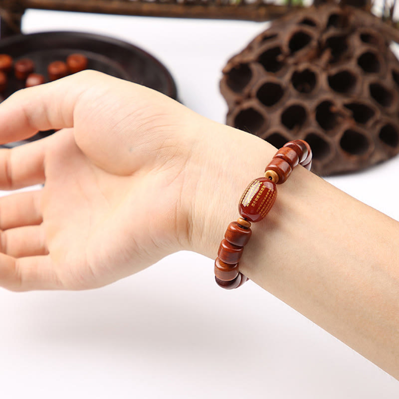 Bracelet de force Foviel en os tibétain, perle Dzi à trois yeux, corne de mouton et agate rouge