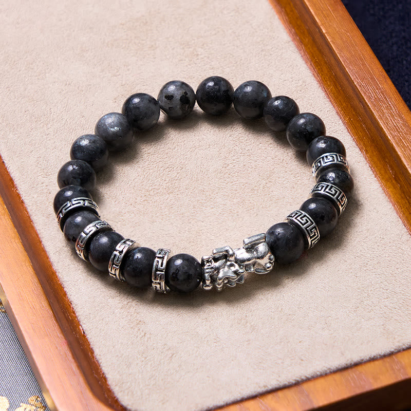 Bracelet Foviel PiXiu en pierre à paillettes noires