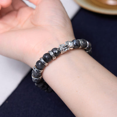 Bracelet Foviel PiXiu en pierre à paillettes noires