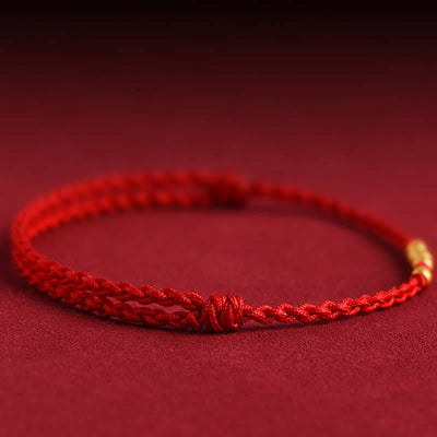 Bracelet de protection tressé pour couple, perles en or 999 Foviel, porte-bonheur