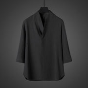 Foviel Casual V-Neck Three Quarter Sleeve Men's Shirt