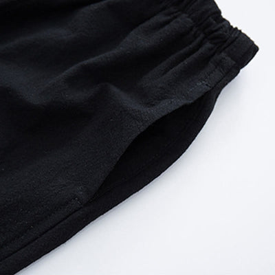Buddha Stones Men's Solid Color Cotton Casual Drawstring Pants With Pockets - image 2