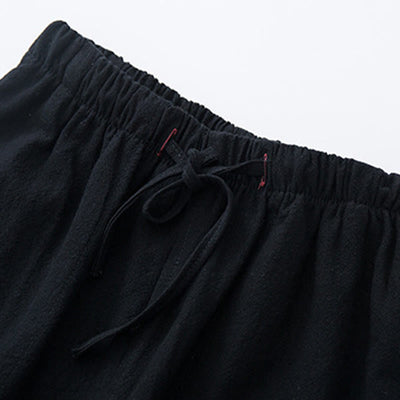 Buddha Stones Men's Solid Color Cotton Casual Drawstring Pants With Pockets - image 3