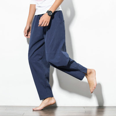 Buddha Stones Casual Men's Solid Color Cotton Drawstring Pants With Pockets - image 12