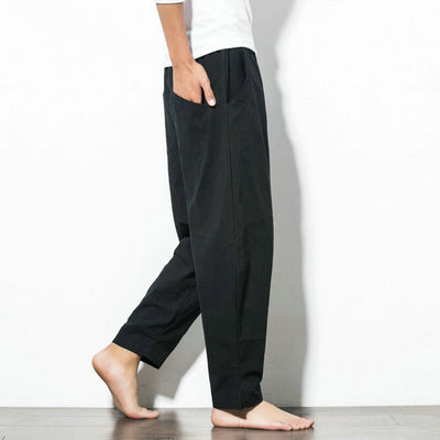 Buddha Stones Casual Men's Solid Color Cotton Drawstring Pants With Pockets - image 16