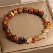 Bracelet de protection Foviel en bois de santal, bois de rose et citrine