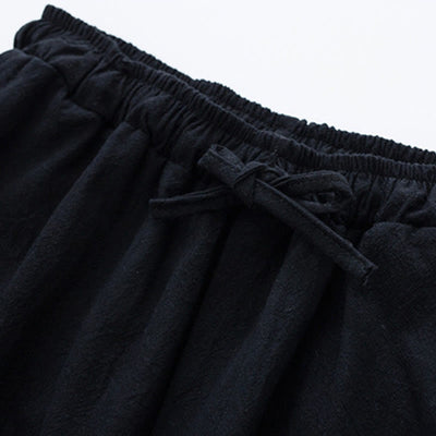 Buddha Stones Solid Color Cotton Casual Men's Harem Pants With Pockets - image 2