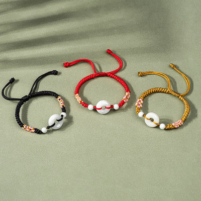 Buddha Stones Jade Luck Abundance Red String Bracelet Bracelet BS 17
