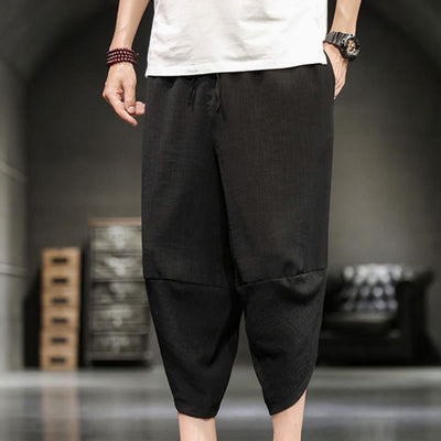 Buddha Stones Summer Solid Men's Cropped Pants With Pockets - image 28