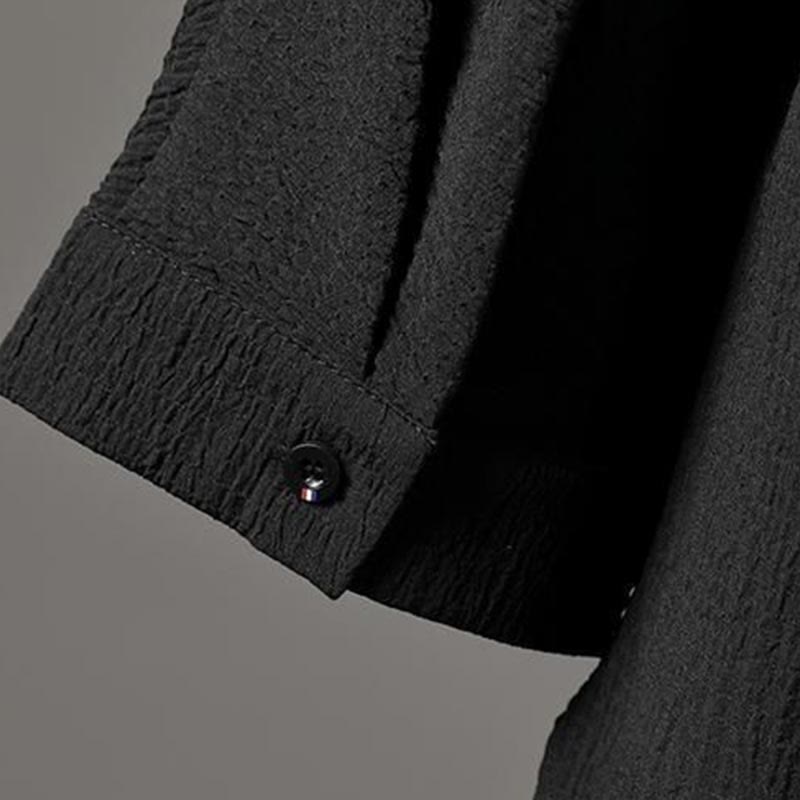 Buddha Stones Solid Color Three Quarter Sleeve Shirt Casual Pants Clothing Men's Set - image 14