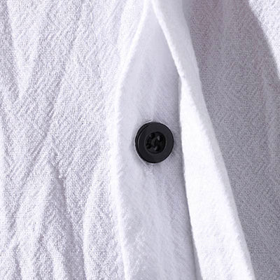 Buddha Stones Summer Men's Half Sleeve Button Cotton Shirt - image 8