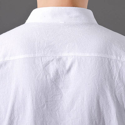 Buddha Stones Summer Men's Half Sleeve Button Cotton Shirt - image 7