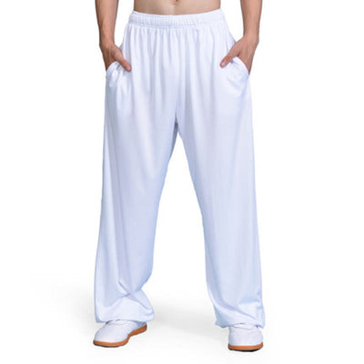 Buddha Stones Summer Unisex Elastic Waist Tai Chi Qigong Practice Pants With Pockets - White - 3XL-FIT FOR US/UK/AU/EU-2XL - image 7