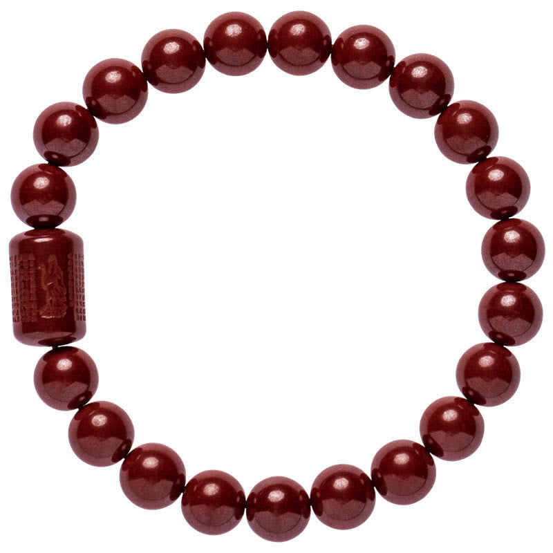 Foviel Natürliche Zinnober Herz Sutra Segen Armband