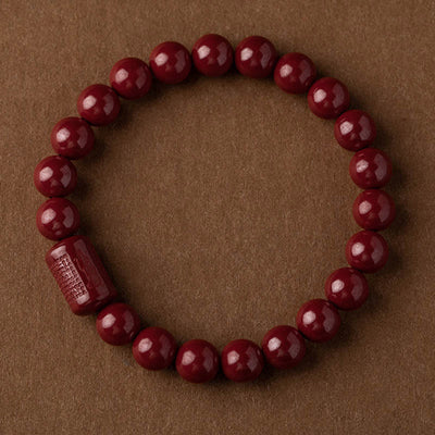 Foviel Natürliche Zinnober Herz Sutra Segen Armband