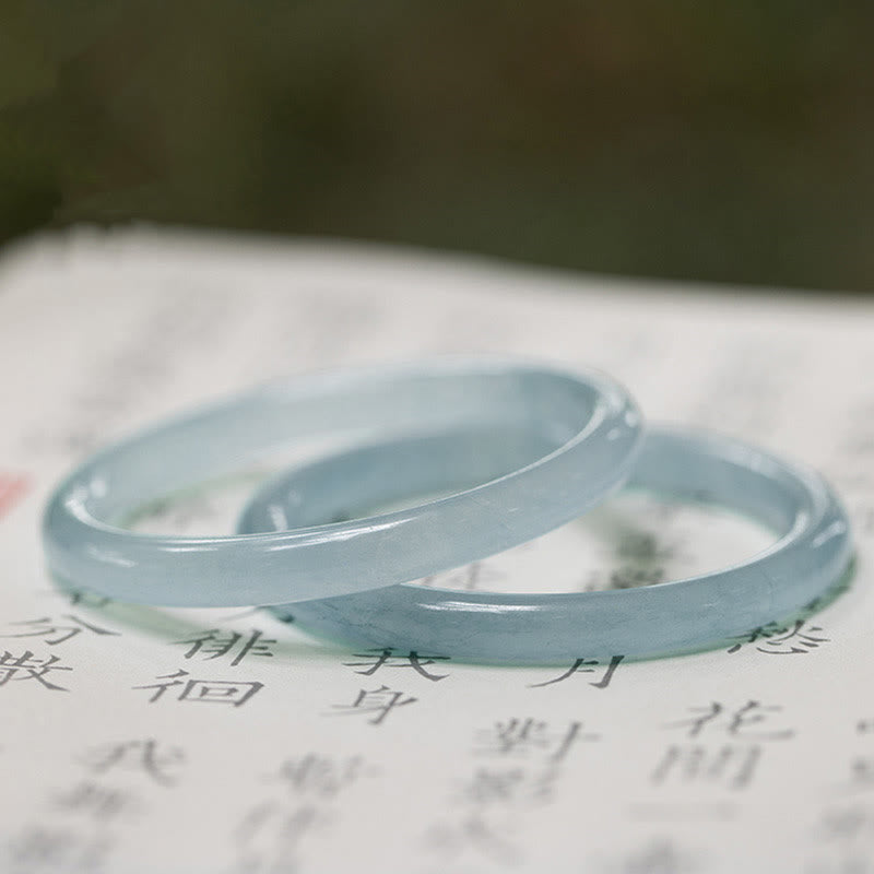 Buddha Stones Natural Aquamarine Serenity Bangle Bracelet - image 1