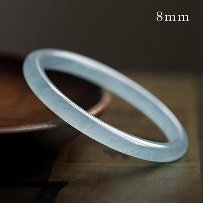 Buddha Stones Natural Aquamarine Serenity Bangle Bracelet - 8mm - 64-65mm - image 9