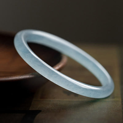 Buddha Stones Natural Aquamarine Serenity Bangle Bracelet - image 0