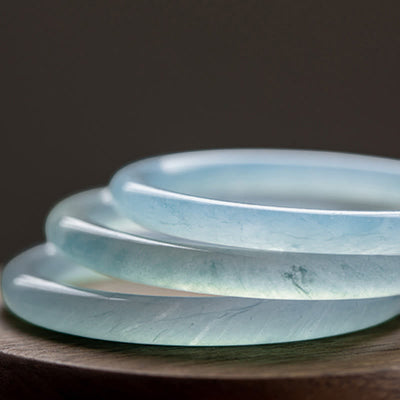 Buddha Stones Natural Aquamarine Serenity Bangle Bracelet - image 17