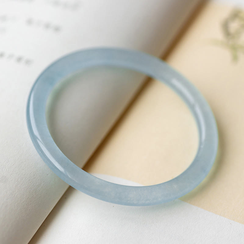 Buddha Stones Natural Aquamarine Serenity Bangle Bracelet - image 16