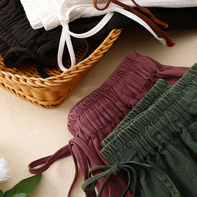 Buddha Stones Summer Women's Linen Drawstring Elastic Waist Harem Pants With Pockets - image 18