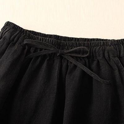 Buddha Stones Summer Women's Linen Drawstring Elastic Waist Harem Pants With Pockets - image 9