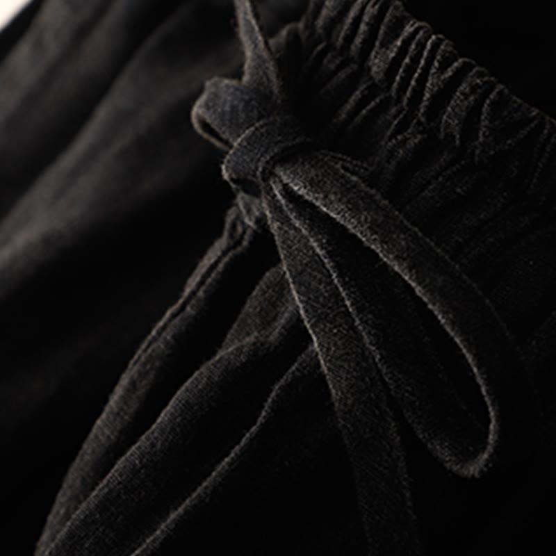 Buddha Stones Summer Women's Linen Drawstring Elastic Waist Harem Pants With Pockets - image 10