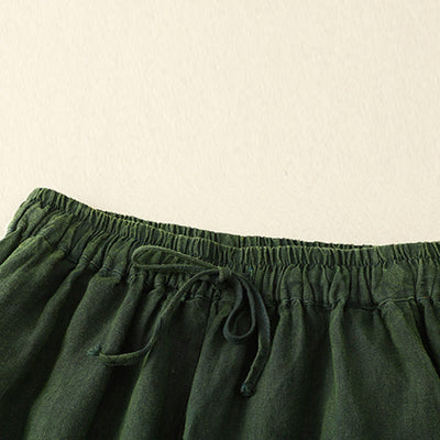 Buddha Stones Summer Women's Linen Drawstring Elastic Waist Harem Pants With Pockets - image 14