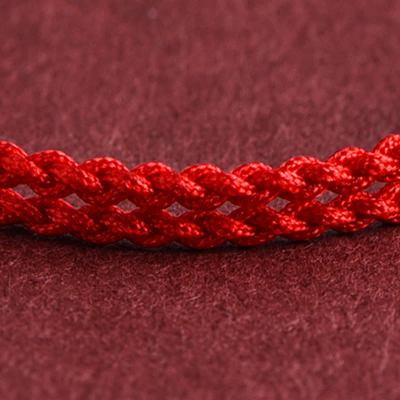 Buddha Stones 999 Gold Small Peace Buckle Design Handmade Luck Braided Rope Bracelet Anklet Bracelet BS 10