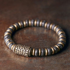 Foviel Vintage Lava Rock Beads Calm Copper Bracelet