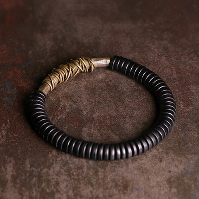 Foviel Calm Tibetan Ebony Wood Copper Bracelet