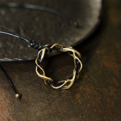 Foviel Vintage Copper Brass Luck Handmade Necklace Pendant