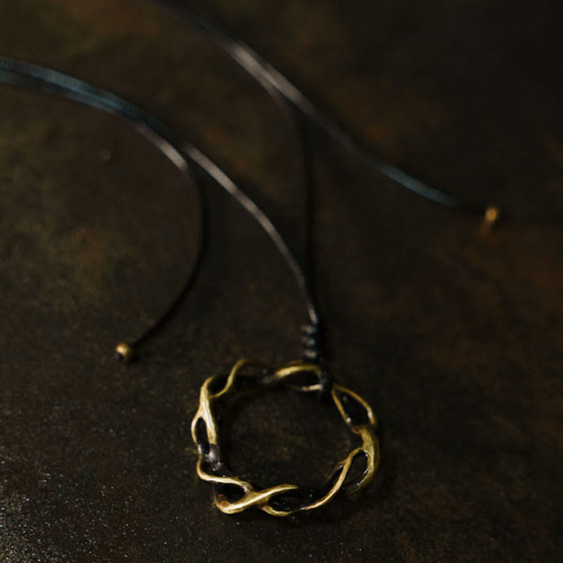 Foviel Vintage Copper Brass Luck Handmade Necklace Pendant