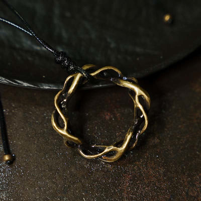 Foviel Vintage Copper Brass Luck Handmade Necklace Pendant