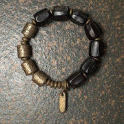 Bracelet Foviel Vintage Peace en bois d'ébène et perles de cuivre