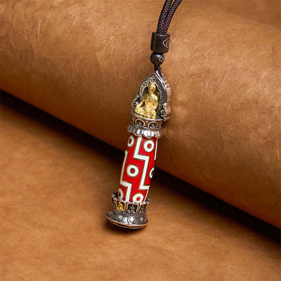 Pendentif de collier de protection perle Dzi à neuf yeux de médecine bouddhiste tibétaine Foviel