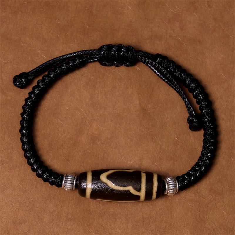 Foviel Tibetan Nine-Eye Dzi Bead Three-eyed Dzi Bead Wealth Protection Rope Bracelet