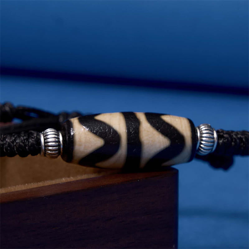 Foviel Tibetan Nine-Eye Dzi Bead Three-eyed Dzi Bead Wealth Protection Rope Bracelet