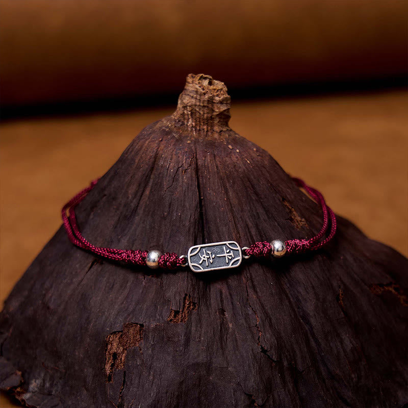Bracelet tressé Foviel fait main en argent sterling 925, symbole de paix, de joie et de protection