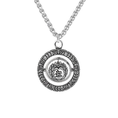Buddha Stones One's Luck Improves Design Pattern Copper Rotatable Necklace Pendant Necklaces & Pendants BS 3