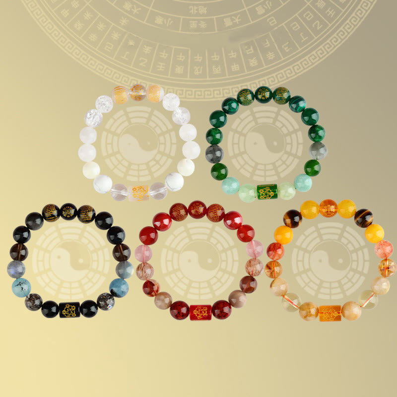 Bracelet Foviel des cinq éléments du Dieu de la richesse en cristal et agate pour la chance et la fortune