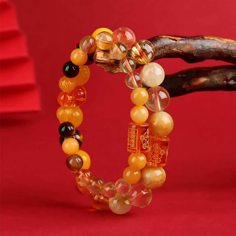Bracelet Foviel des cinq éléments du Dieu de la richesse en cristal et agate pour la chance et la fortune