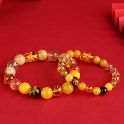 Bracelet Foviel des cinq éléments du Dieu de la richesse en cristal et agate pour la chance et la fortune