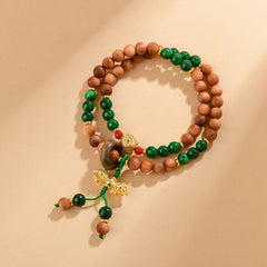 Buddha Stones Sandalwood Wood Bead Tibet Dorje Vajra  Double Twisted Design Protection Healing Bracelet Bracelet BS Sandalwood(Protection❤Healing)