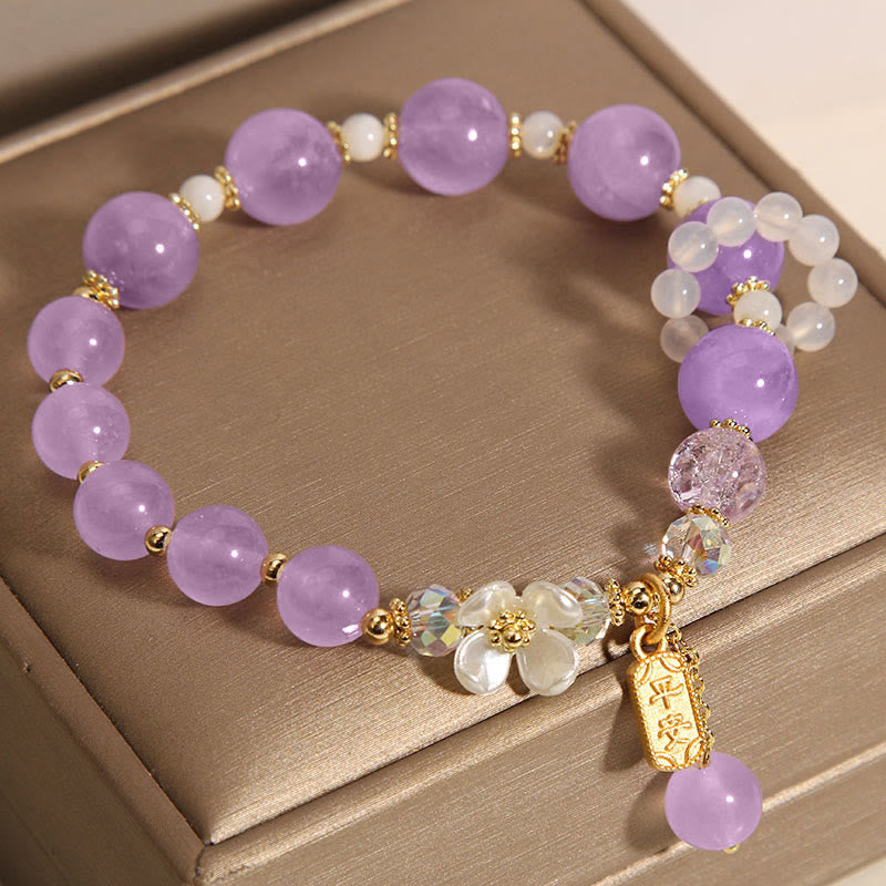 FREE Today: Wish You Peace and Happiness Blue Crystal Amethyst Flower Bracelet - image 8