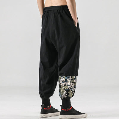 Buddha Stones Ocean Waves Lace-up Men's Harem Pants With Pockets - image 2