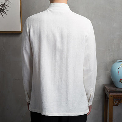 Buddha Stones Solid Color Chinese Tang Suit Jacket Men Clothing - image 6